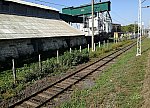 станция Михайлов: Подъездной путь к зернохранилищам в южной горловине, вид в чётном направлении