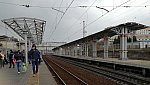 станция Царицыно: Навесы на первой и третьей (новой) платформах, вид с первой платформы в нечётном направлении