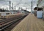 станция Подольск: Новая вторая платформа, вид с временной первой платформы в нечётном направлении