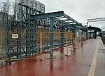о.п. Москворечье: Строящийся пассажирский павильон на второй платформе, вид в нечётном направлении