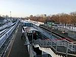 о.п. Люблино: Южный турникетный павильон на второй платформе, вид в нечётном направлении
