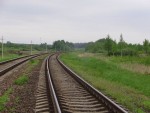 станция Русаки: Вид от бывшего поста ЭЦ в сторону Витебска