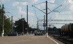 станция Жуковка: Вид на платформу и тупики брянского направления в сторону Брянска