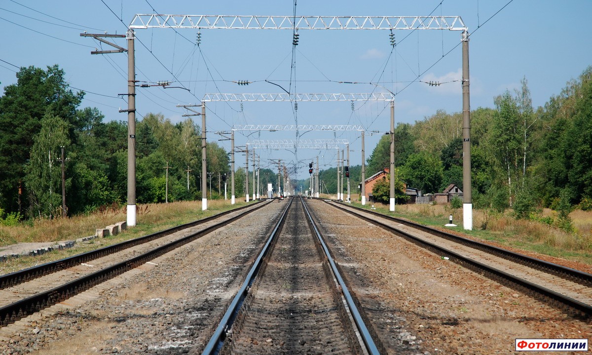 Вид на горловину станции в сторону Жуковки