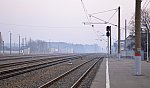 станция Жуковка: Светофор ЧМ1А и граница электрификации. Вид в сторону Рославля