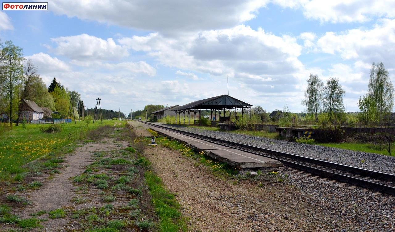 Вид со старой платформы в сторону Рославля