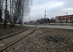 станция Апрелевка: Подъездной путь к заводу термоизоляционных материалов, вид в сторону пассажирских путей в чётном еаправлении