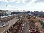 станция Толстопальцево: Начало реконструкции путей для новой платформы, вид в нечётном направлении