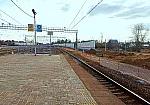 станция Толстопальцево: Начало строительства новой платформы, вид в нечётном направлении
