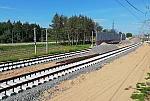 станция Внуково: Строительство новых путей у восточной горловины с южной стороны, вид в нечётном направлении