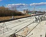станция Крёкшино: Строительство новой платформы, вид в чётном направлении