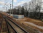 станция Крёкшино: Строительство нового пути в северо-восточной горловине, вид в чётном направлении