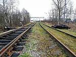 станция Малоярославец: Разъезд на подъездном пути к заводу стальных конструкций, вид из северо-западной горловины на юго-восток