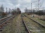 станция Малоярославец: Разъезд на подъездном пути к заводу стальных конструкций, вид из северо-западной горловины на юго-восток