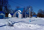станция Чернец: Пост ЭЦ и прочие строения в снегу