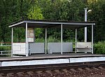 станция Козелкино: Пассажирский павильон и расписание на нечётной платформе