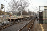 о.п. Сетунь: Вид в сторону Москвы. Временная деревянная платформа