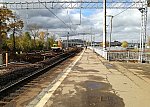 о.п. Рабочий Поселок: Вид с первой платформы в нечётном направлении, слева-снос старой платформы в сторону Белорусского вокзала