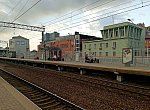 станция Одинцово: Пост ЭЦ и пассажирские павильоны на первой платформе