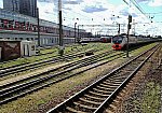 станция Москва-Пассажирская-Смоленская: Восточная горловина парка отстоя электропоездов, вид в нечётном направлении