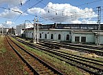 станция Москва-Пассажирская-Смоленская: Локомотивное депо им. Ильича с северной стороны, вид в чётном направлении