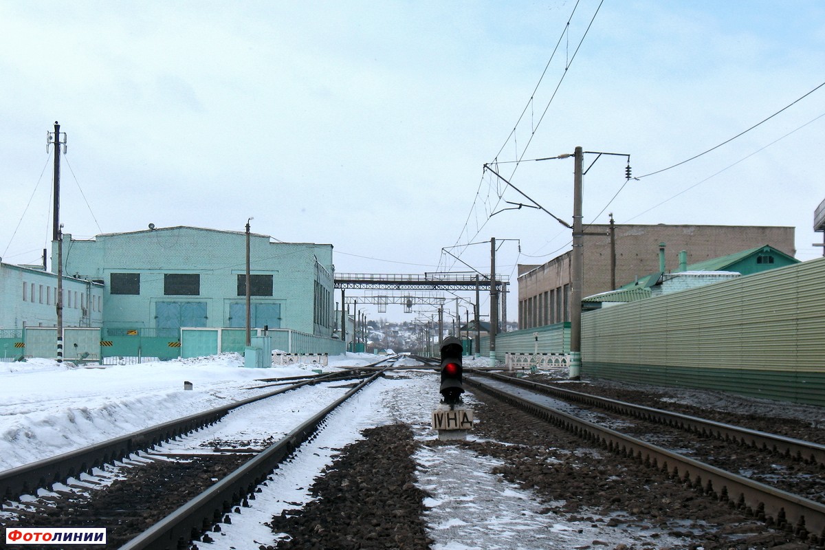 Входной светофор IVНД, за переездом о.п. Колодня, платформы рославльского и вяземского направлений
