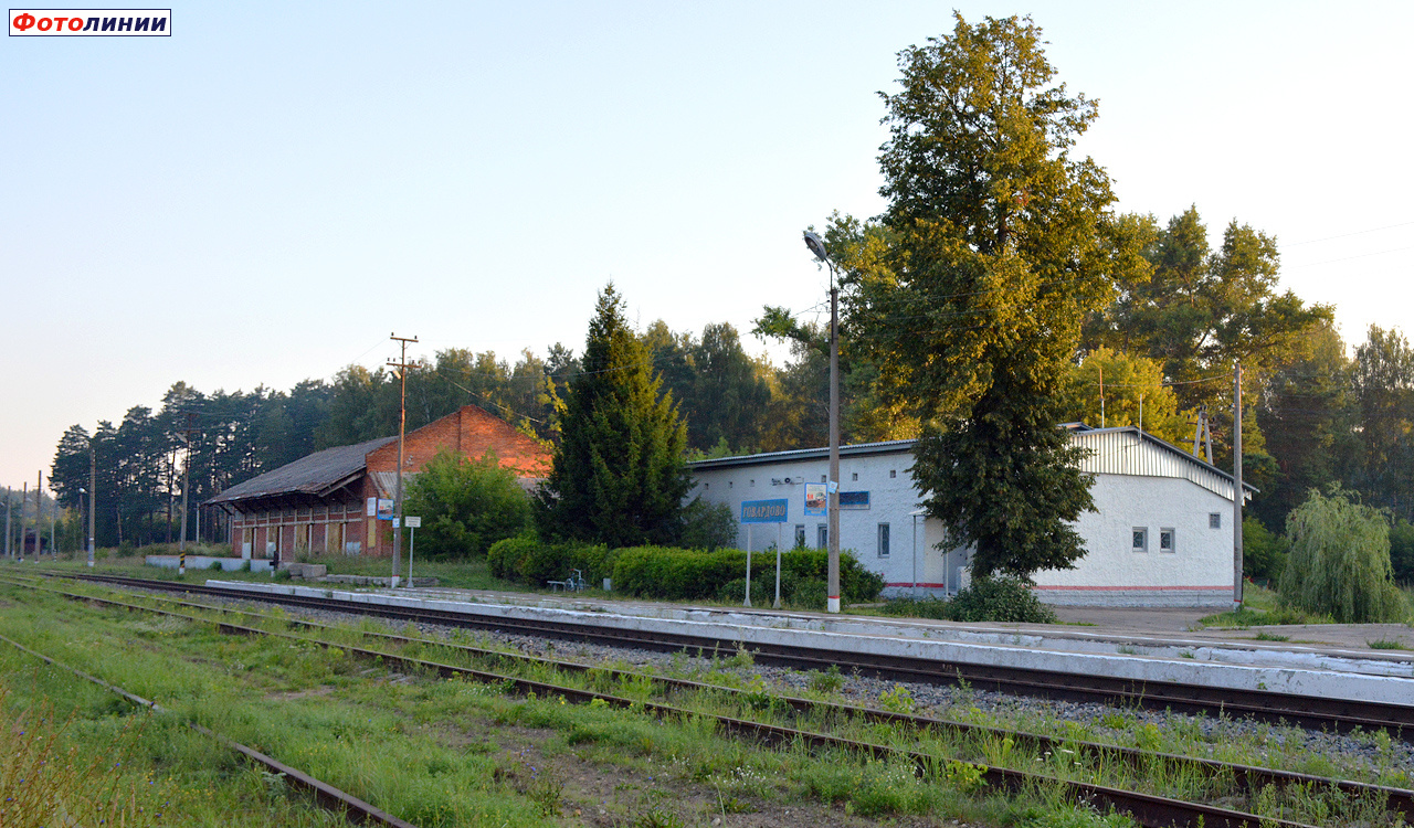 Вид на пакгауз и здание станции