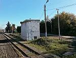 станция Обидимо: Станционная постройка и платформа, вид в сторону Калуги