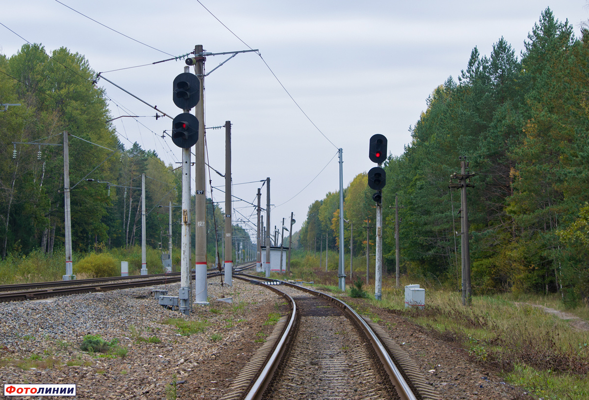 Светофоры Н1 и НП. Вид со стороны Пунки