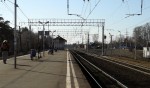станция Снегири: Вид с платформы в сторону Волоколамска