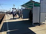 станция Нахабино: Пассажирский павильон на второй платформе, вид в чётном направлении