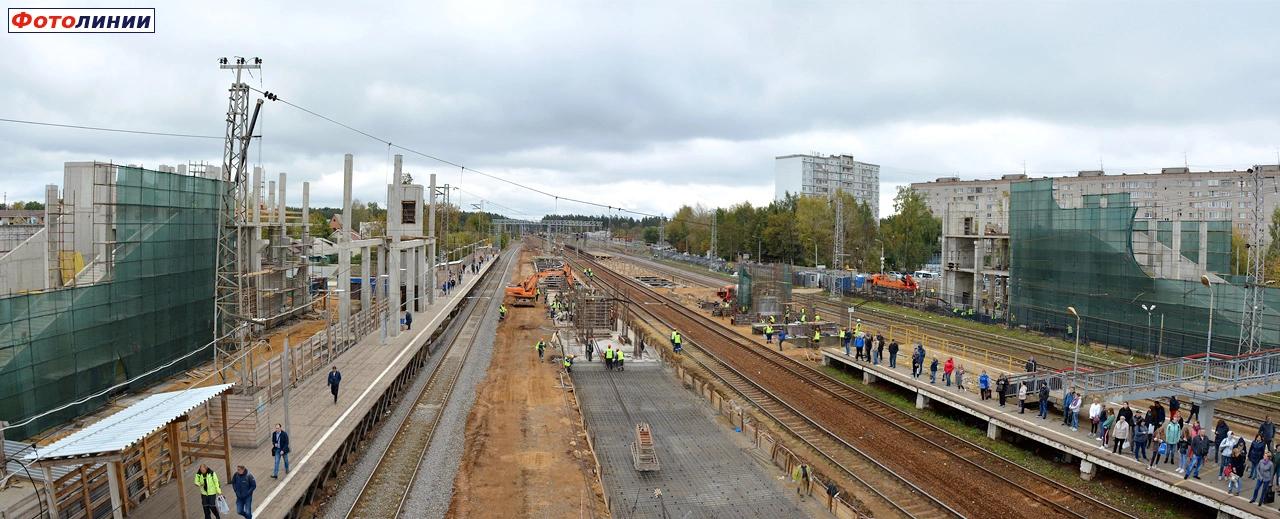 Реконструкция станции. Вид в сторону Москвы