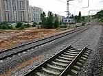 платформа Волоколамская: Реконструкция путей для новой платформы, вид в нечётном направлении