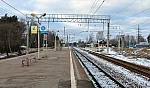 станция Снегири: Вид с платформы в сторону Волоколамска