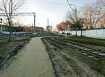станция Тушино: Примыкание подъездного пути к заводу железобетонных изделий, вид в  нечётном направлении