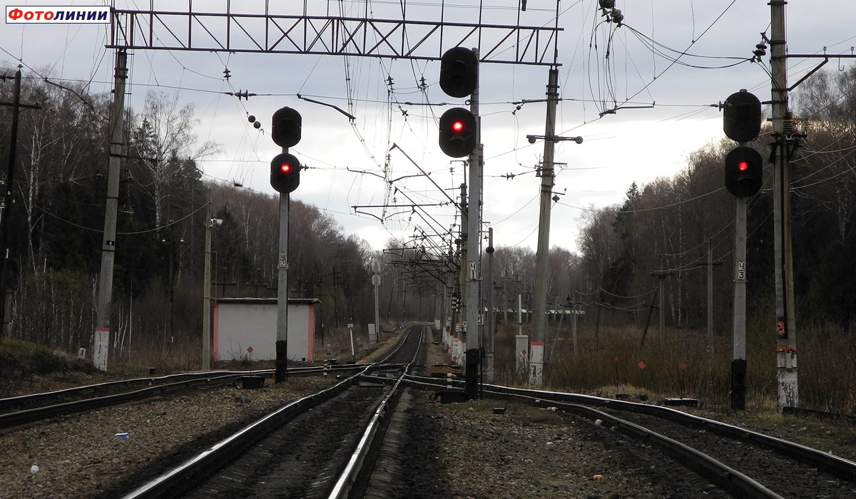 Выходные светофоры Ч2, Ч1, Ч3 (вид в сторону Москвы)