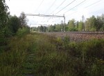 станция Поварово III: Примыкание бывшего соединительного пути на Крюково, вид в нечётном направлении