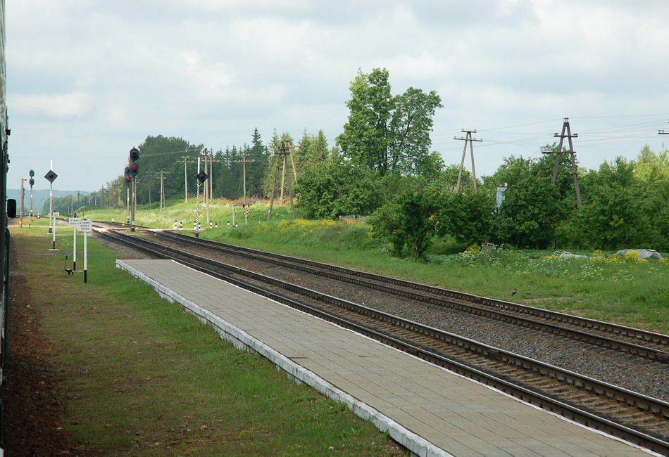 Вторая платформа и горловина станции