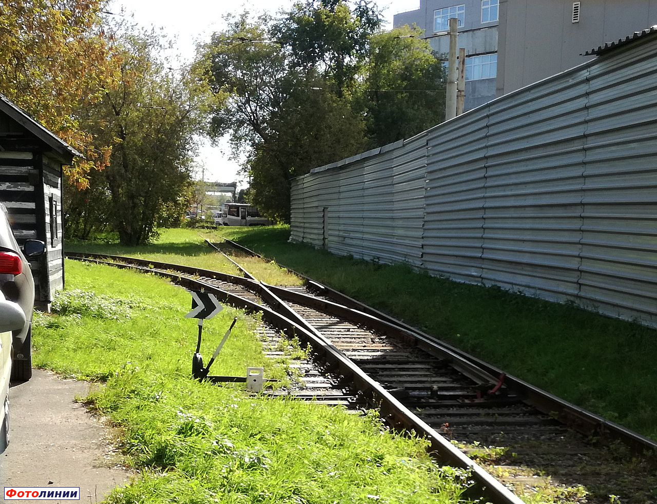 Подъездной путь к базе материально-технического обеспечения ГУП «Мосгортранс» и его ветвь, вид на юг