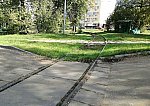 станция Угрешская: Пересечение подъездного пути с северным трамвайным путём, вид на юг