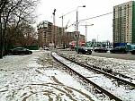 станция Серебряный Бор: Подъездной путь к Курчатовскому институту, вид с ул. Берзарина в сторону тупика