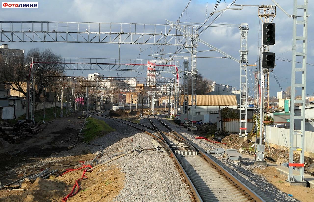 Светофор ЧМ2. Реконструкция станции, вид в сторону Рижской