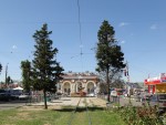 станция Евпатория-Курорт: Вид вокзала с привокзальной площади