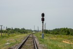 станция Челюскин: Входной светофор Н, вид в сторону Запорожья