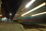станция Апостолово: Первая платформа, отправление электрички ночью