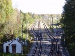 станция Броцени: Чётная горловина и станционные пути, вид с путепровода