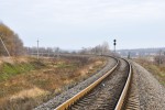 о.п. 238 км: Бывший входной светофор бывшего разъезда, вид в сторону Днепропетровска