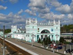 станция Смоленск: Вокзал. Вид с пешеходного моста со стороны Вязьмы