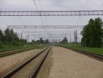 станция Олайне: Вид с перрона в сторону Торнякалнс