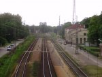 станция Засулаукс: Вид с путепровода на станцию и чётную горловину